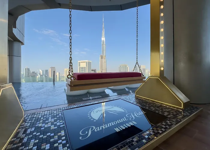 64Th Floor Skyline Pool With Burj Khalifa View In Paramount Hotel Midtown